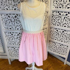 NWT Lilly Pulitzer Vibrant Pink and Soft White  Dress Sz 12